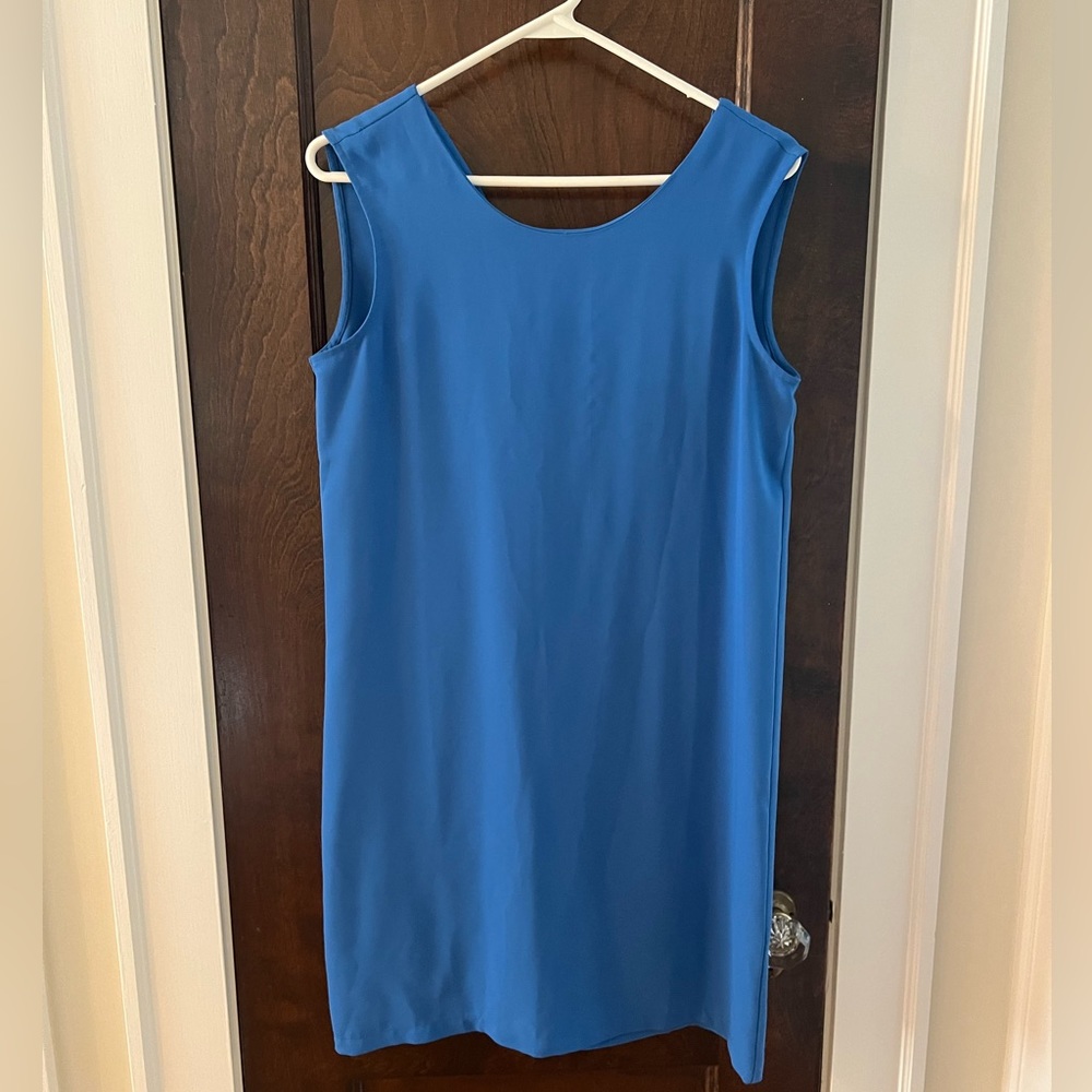 Adrienne Vitadini Blue Sleeveless Dress